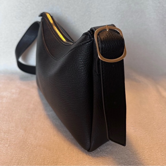 Black Shoulder Bag with Gold Hardware - Picture 4 of 6